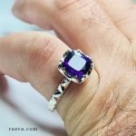 Bague personnalisable pour femme avec améthyste naturelle