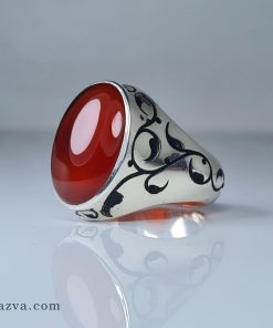 bague-artisanale-iran-agate-rouge-homme