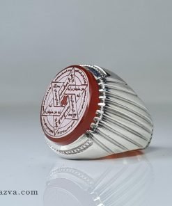 bague-homme-argent-sceau-agate-rouge