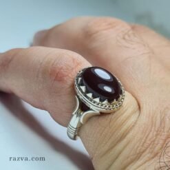 bague-mixte-elegance-persane-agate-rouge