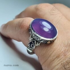 bijou-homme-argent-agate-violette-unique