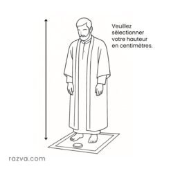 Abaya pour homme musulman en tissu léger, tenue traditionnelle islamique élégante pour la prière et les occasions religieuses.