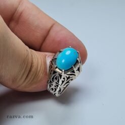 bague-homme-argent-turquoise-neyshabour-unique