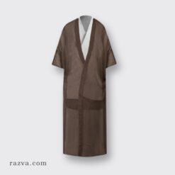 abaya-homme-merinos-melange-priere-marron-fonce