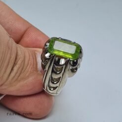 bague-homme-argent-peridot-naturel