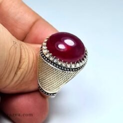 bague-homme-argent-rubis-rouge-artisanale