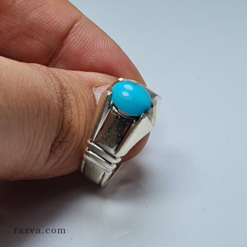 bague-homme-argent-turquoise-minimaliste