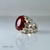 bague-argent-agate-rouge-homme