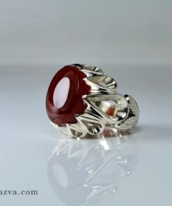 bague-argent-agate-rouge-homme