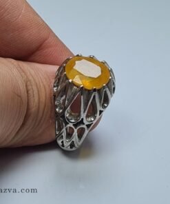 bague-homme-rubis-jaune-argent