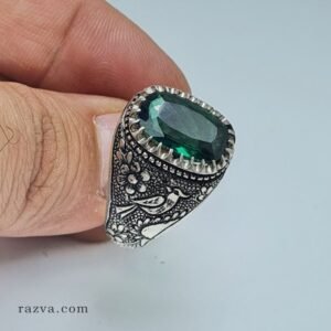 bague-homme-topaze-verte-artisanale