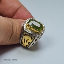 bague-argent-homme-peridot-naturel