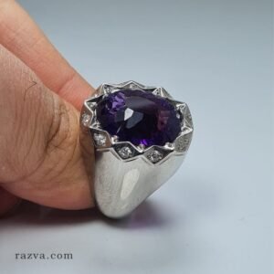 bague-homme-amethyste-monture-etoilee