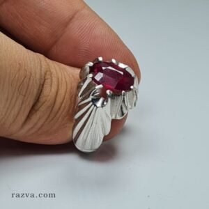 bague-homme-argent-rubis-rouge-naturel