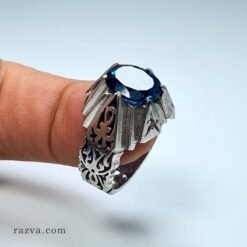 bague-luxe-argent-homme-topaze-bleue