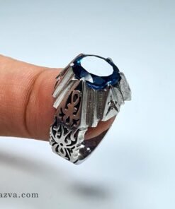 bague-luxe-argent-homme-topaze-bleue