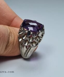 bague-argent-925-amethyste-ecailles-face