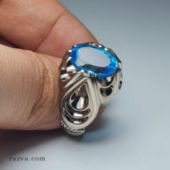 bague-argent-925-topaze-bleue-face