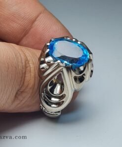 bague-argent-925-topaze-bleue-face