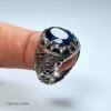 bague-argent-homme-topaze-bleue-profil