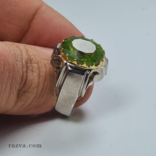 bague-homme-peridot-monture-simple