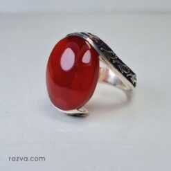 Bijou en argent 925 fait main avec agate rouge, style moderne et raffiné