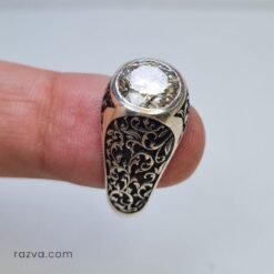 Bague homme et femme en argent avec pierre moissanite, design luxueux fait main