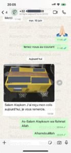 Colis jaune réceptionné en Belgique - Témoignage client Razva