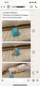 Bague en turquoise naturelle pour femme – avis client positif
