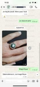 Bague artisanale pour homme avec pierre verte – client satisfait