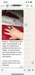 Bague en agate gravée – retour client satisfait