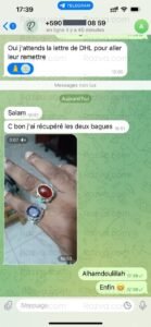 Bagues en agate rouge et lapis lazuli reçues - Client satisfait