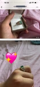 Bague musulmane en argent avec pierre verte – retour positif d’un client en France chez Razva.