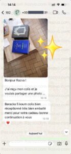 Avis d’un client en France sur la réception du livre Al-Kafi et d’autres ouvrages religieux – bien emballé et accompagné d’un cadeau de Razva.