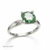 Bague femme en argent avec pierre moissanite verte