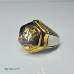 Bague religieuse pour homme en argent fait main avec symbole islamique