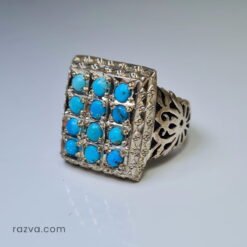 Bijou pour homme fait main avec monture grillagée et flancs ajourés