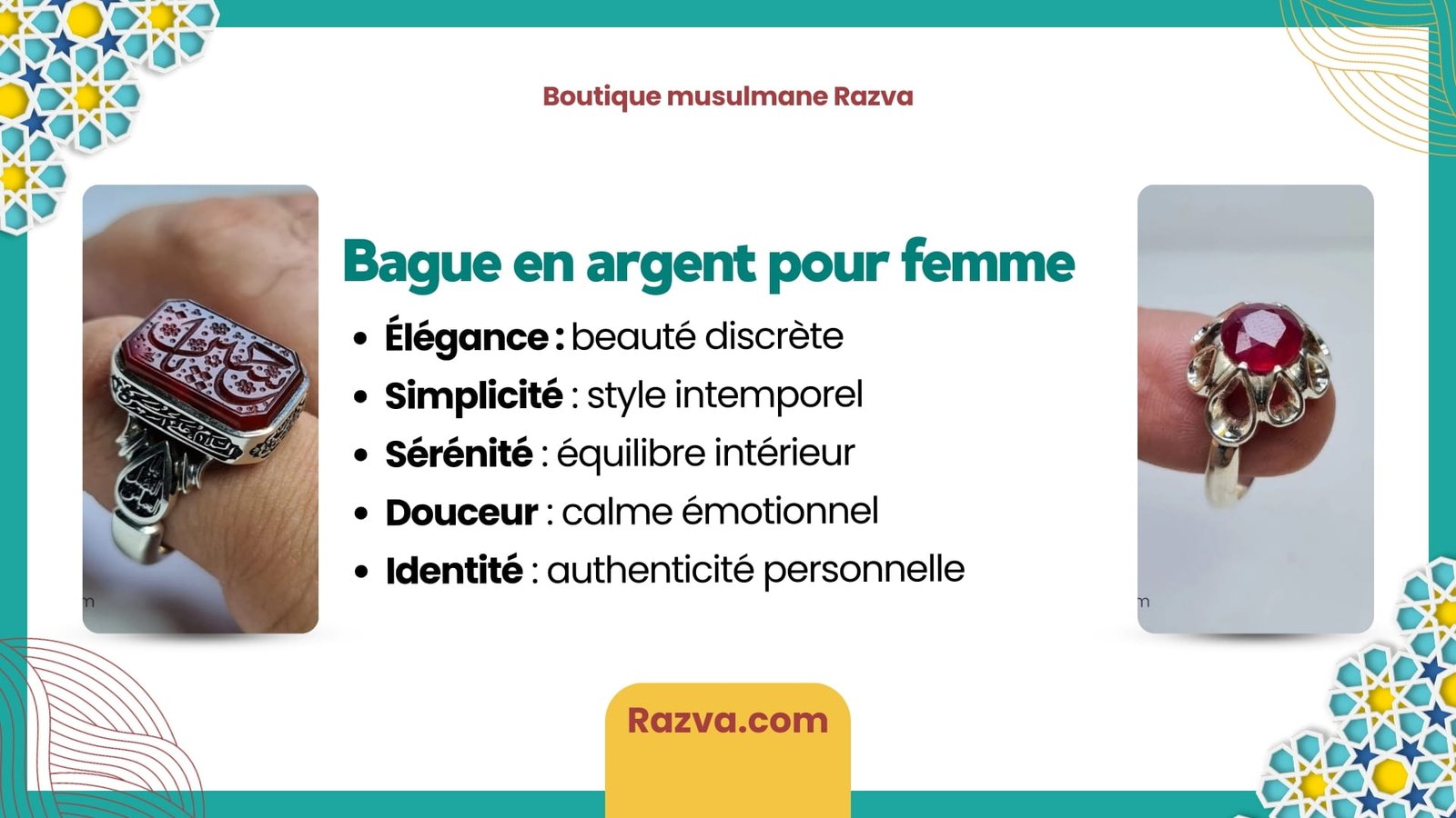 bague argent femme sens