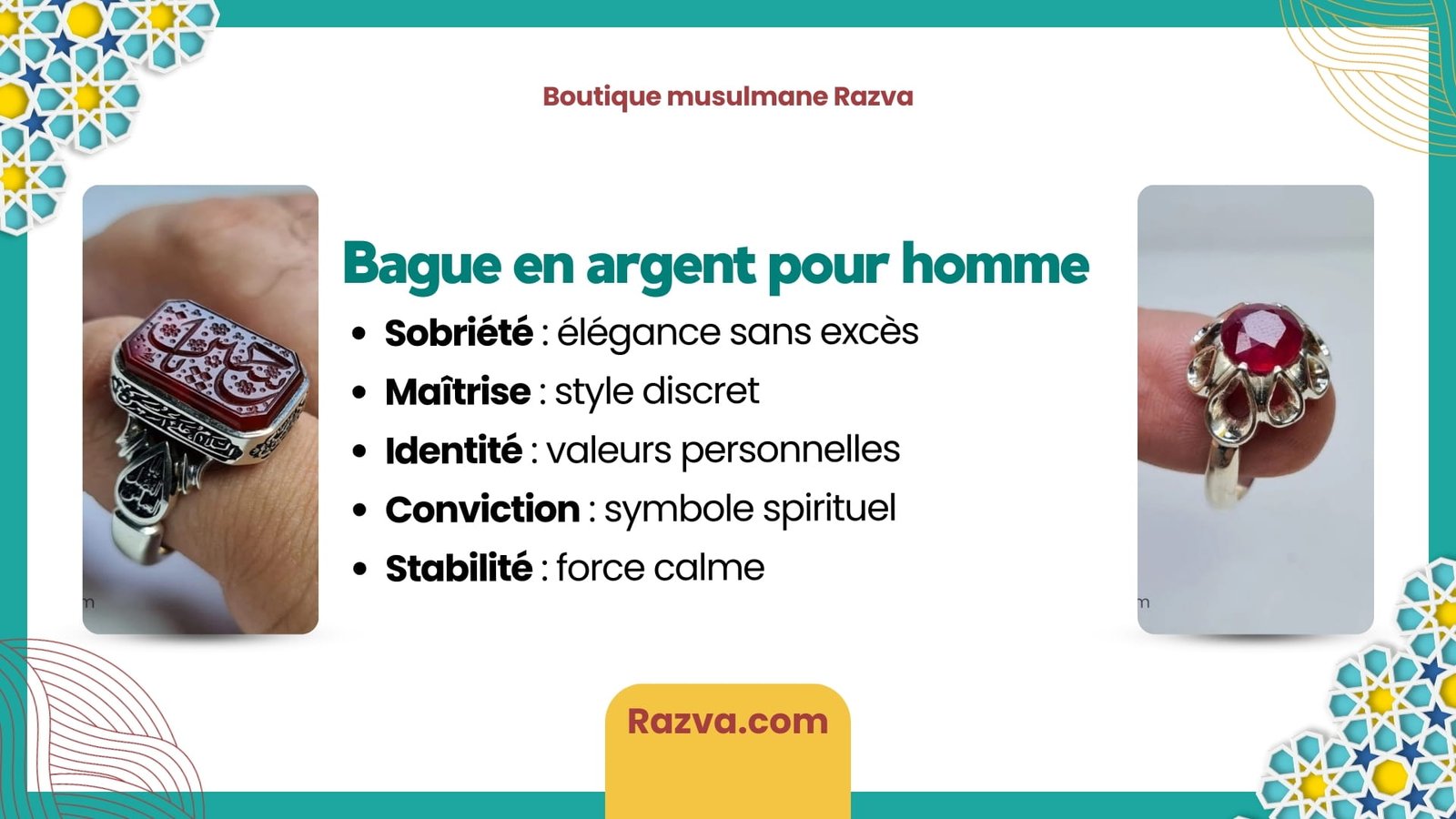 bague argent homme sens